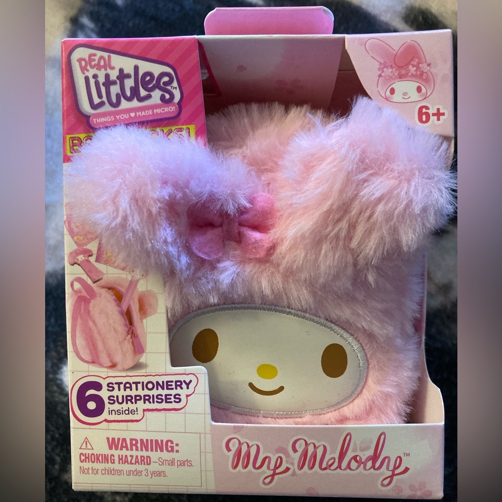 Sanrio/Real Littles My Melody 🎵 Fuzzy Pink Mini Backpack